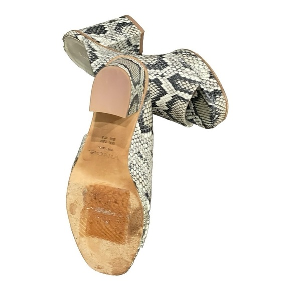 Vince Wyatt Snakeskin Platform Peep Toe Mules | Size 7.5 - Picture 6 of 6